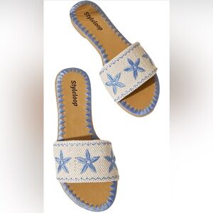 Boho Slides Women’s Platform Starfish Sandal Size 9 Woven